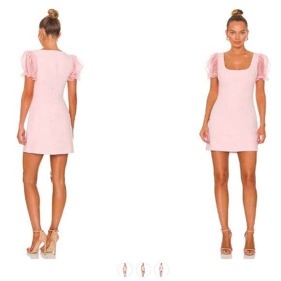 Likely Ari Dress Pink Mesh Puff Sleeve Mini Size 12 NWT - Picture 7 of 7